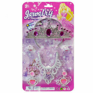 SET DE BEAUTÉ PRINCESSE AVEC DIADÈME, BOUCLES D'OREILLES, COLLIER ET BAGUES