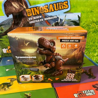 Kit de Construction Dinosaure 3D en Boîte Cadeau - Présentoir (8 pcs.)