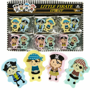 Set de Gommes Figurines Pirates - 2 Pièces en Présentoir