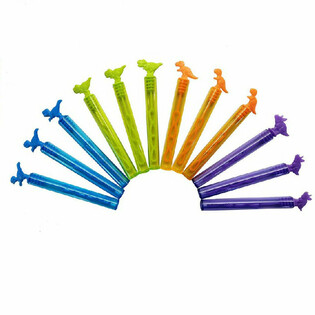 Baguettes à bulles dinosaures colorées (Pack de 12)