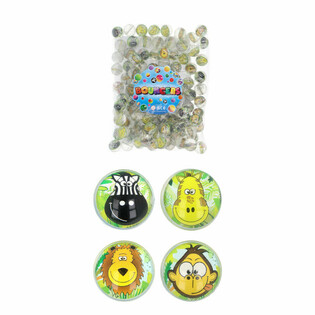 Mélange de Balles Rebondissantes Animaux de la Jungle - Ø 3,3 cm (100 pcs)