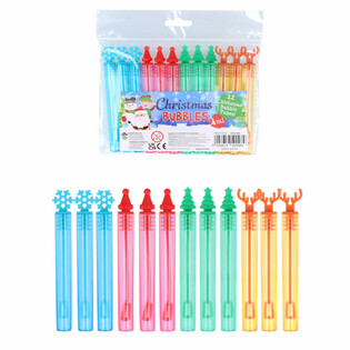 BAGUETTES À BULLES DE NOËL COLORÉES (12 pcs)