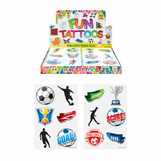 TATOUAGES FUN - FOOTBALL EN PRÉSENTOIR (96 PIÈCES)