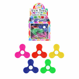 SPINNERS EN PLASTIQUE EN PRÉSENTOIR - COULEURS MIXTES (100 pcs)