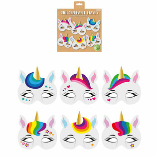 ÉCO-RESPONSABLE - MASQUES EN PAPIER LICORNE (12 pièces)