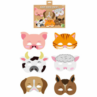Masques Éco-responsables Animaux de la Ferme en Papier - 12 Pièces