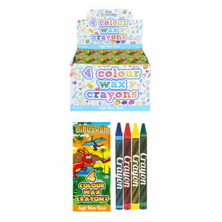 Sets de 4 Crayons de Cire - Modèle : Dinosaure en Présentoir (120 pcs.)