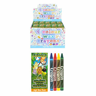 Sets de 4 Crayons de Cire 'Animaux de la Jungle' - Présentoir (120 pcs)
