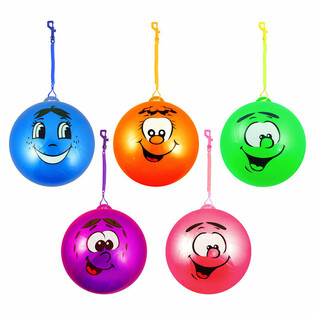 Balle Bungee Émoticône Smiley avec Cordon Ø 23 cm (24 pcs)