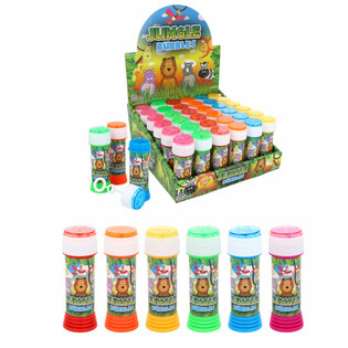 Bulles de Savon Animaux de la Jungle 50ml en Présentoir (36 pcs)