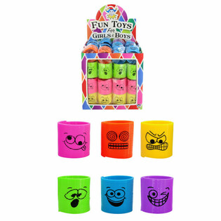 Mini Ressorts Spirales Visages Ø3.5 cm en Présentoir (60 pcs)