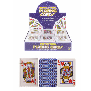 Cartes à jouer plastifiées en présentoir (12 pcs)