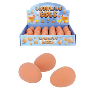 Balles Rebondissantes en Forme d'Œuf en Présentoir (24 pcs)