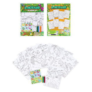 GRAND KIT DE COLORIAGE - MODÈLE : DINOSAURE - Dim 22x30x1 CM (12 pcs)