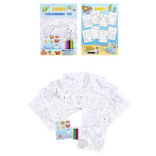 GRAND SET DE COLORIAGE - MODÈLE : SEA LIFE - Dim 22x30x1 CM (12 pcs)