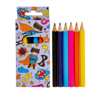 Set de 6 Crayons de Couleur - Super-héros (24 pcs)