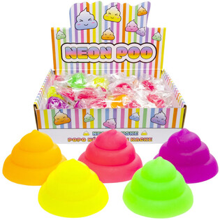 CACA SQUEEZE NÉON - COULEURS MIXTES - EN PRÉSENTOIR (50 pcs)
