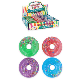 Donuts en Putty dans un présentoir coloré - Couleurs mixtes (24 pièces)