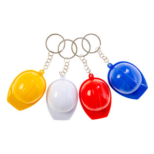 Porte-cl&eacute;s Casque de Chantier avec D&eacute;capsuleur - Mix Couleurs (48 pcs)