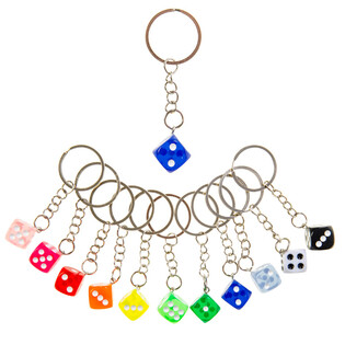 Porte-cl&eacute;s D&eacute; - Couleurs Vari&eacute;es (48 pi&egrave;ces)