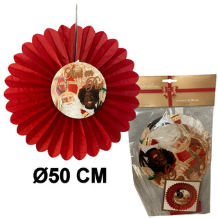 ÉVENTAIL DE DÉCORATION SAINT NICOLAS Ø50 CM - PLIABLE (6 pcs)
