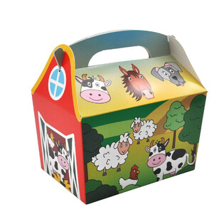 BO&Icirc;TE MENU MOD&Egrave;LE : ANIMAUX DE LA FERME - Dim 18.5x12x19 CM - BO&Icirc;TE REPAS - KIDSBOX (24 pcs)