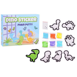 Autocollants Dinosaures - Kit Foam Putty - Cr&eacute;ez vos Stickers Dino (24 pcs)
