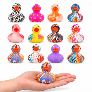 CANARDS DE BAIN COLOR&Eacute;S MIX - 5,6x5x5,7 cm (12 pcs)